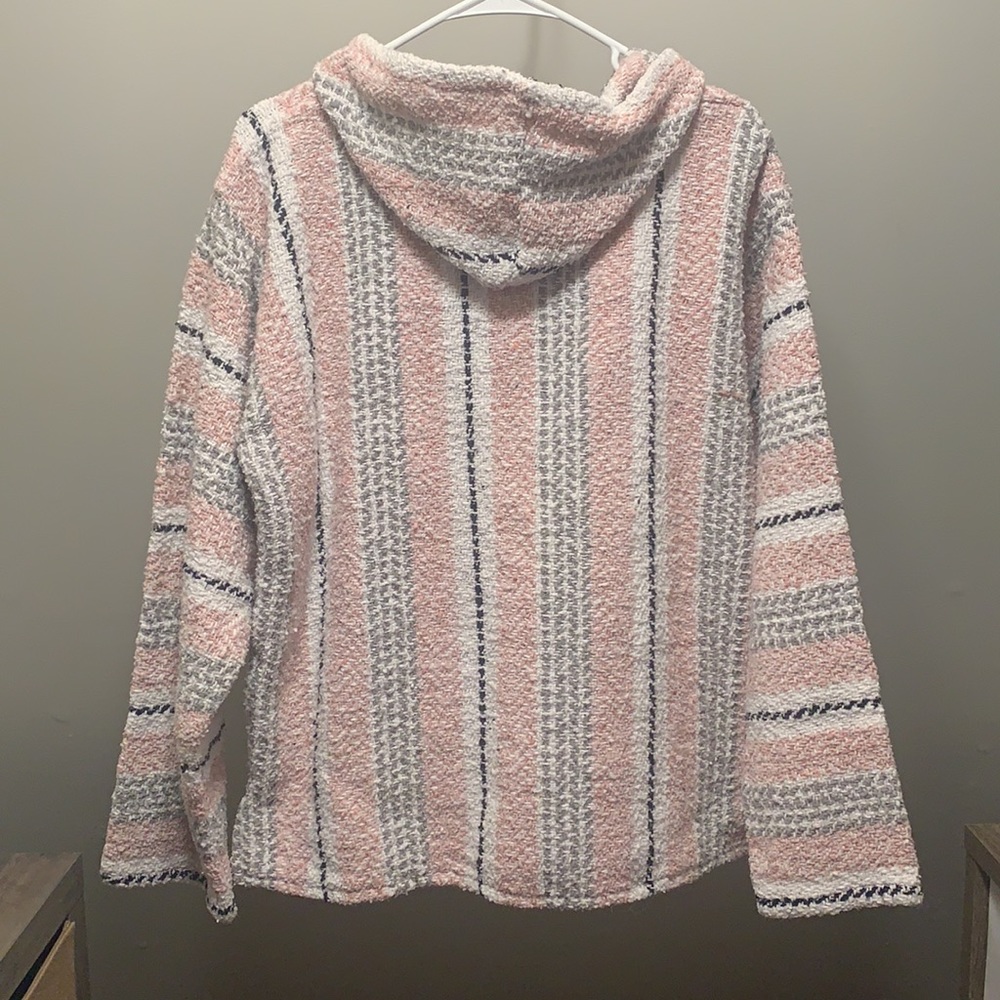 Pink + White Poncho Large - Picture 2 of 6